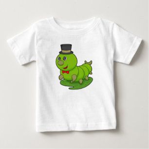 Raupe als Gentleman mit Zylinder Baby T-shirt