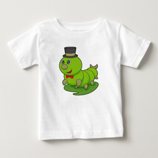 Raupe als Gentleman mit Zylinder Baby T-shirt (Vorderseite)