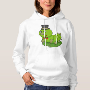 Raupe als Gentleman mit Zylinder Hoodie