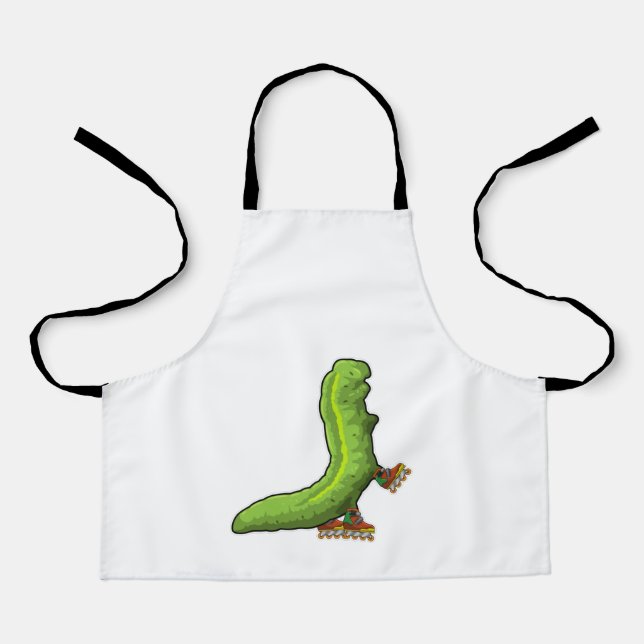 Raupe als Inline-Skater mit Inline-Skaten Schürze (Vorderseite)