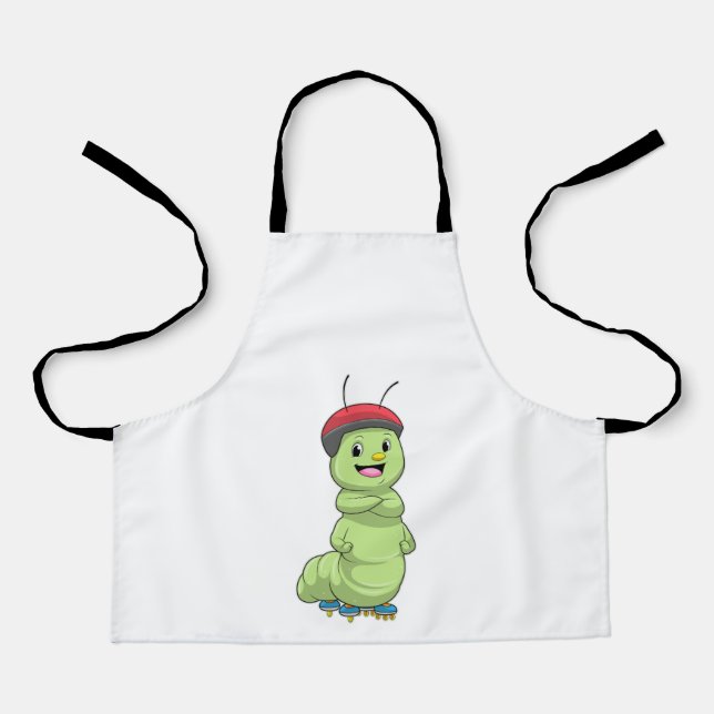 Raupe als Inline-Skater mit Roller Skate.pn Schürze (Vorderseite)