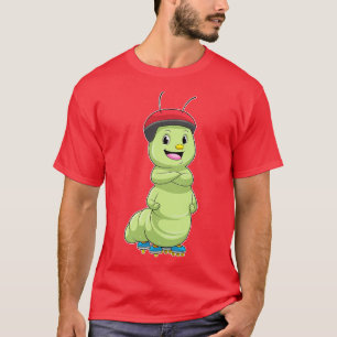 Raupe als Inline-Skater mit Roller-Skaten T-Shirt