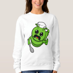 Raupe als Koch mit Löffel Sweatshirt
