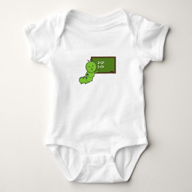 Raupe als Lehrer mit Blackboard Baby Strampler (Vorderseite)
