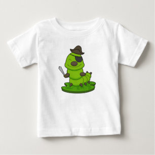 Raupe als Pirate mit Schwert Baby T-shirt