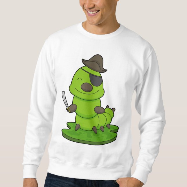 Raupe als Pirate mit Schwert Sweatshirt (Vorderseite)