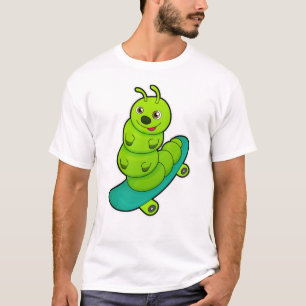 Raupe als Skater mit Skateboard T-Shirt