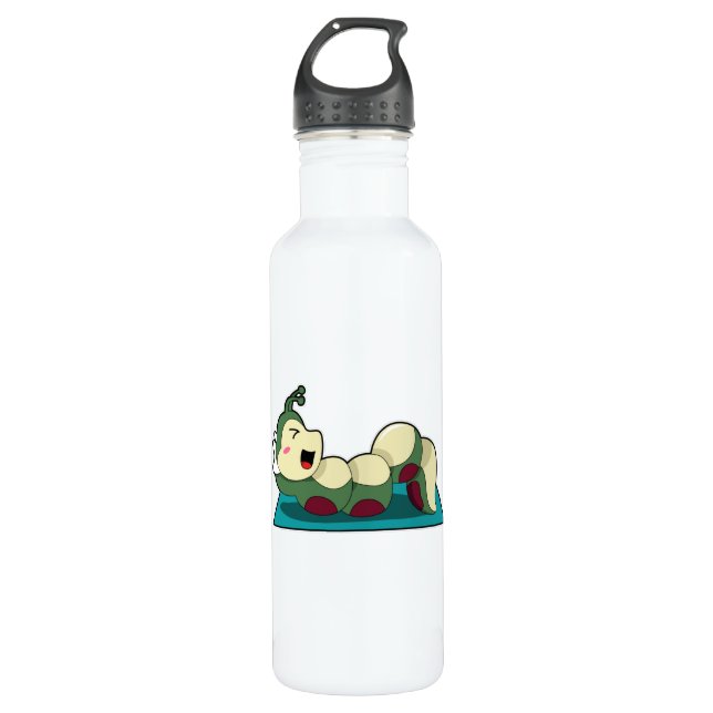 Raupe am Fitness Workout Edelstahlflasche (Vorderseite)