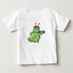 Raupe am Krafttraining mit Dumbell Baby T-shirt