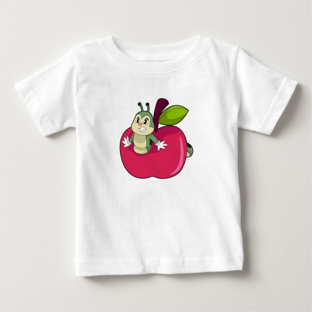 Raupe Apple Baby T-shirt (Vorderseite)