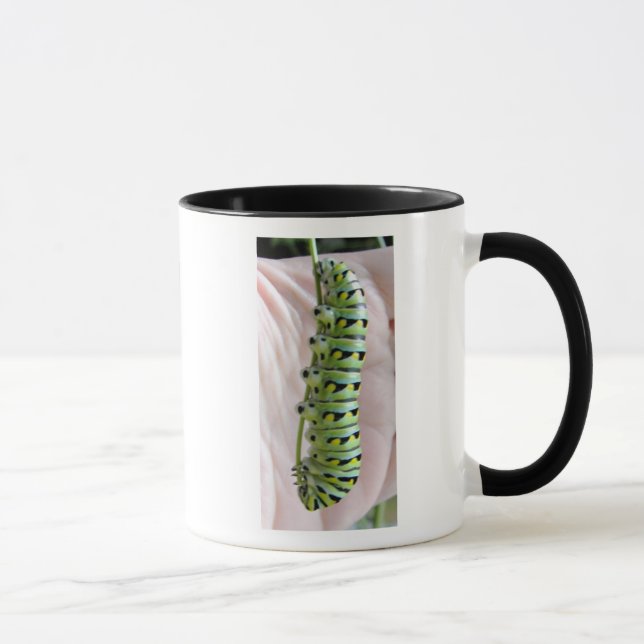 Raupe aus schwarzem Frack/Tasse Tasse (Rechts)