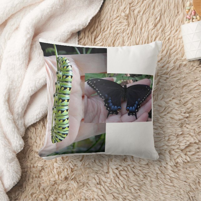 Raupe des schwarzen Fracks/Schmetterling Kissen (Decke)