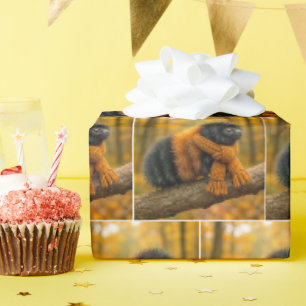 Raupe des Wollbären Herbst mit einem Scarf Geschenkpapier