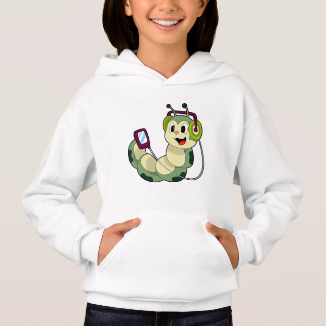 Raupe Headphone Music Hoodie (Vorderseite)