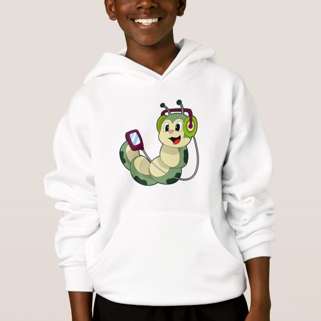 Raupe Headphone Music Hoodie (Vorderseite)