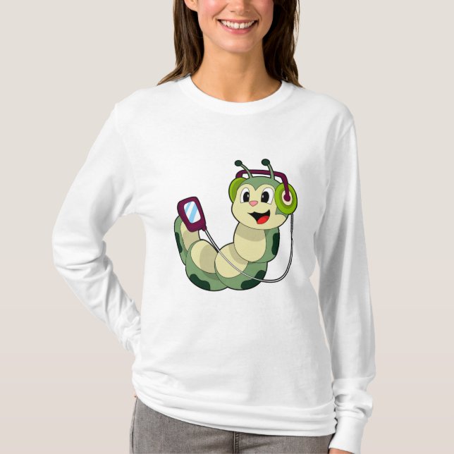 Raupe Headphone Music T-Shirt (Vorderseite)