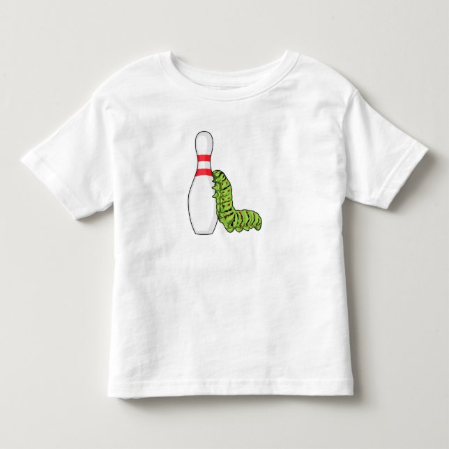 Raupe im Bowling mit Bowling Button Kleinkind T-shirt (Vorderseite)