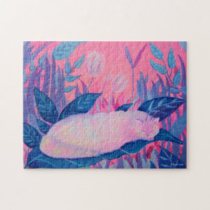 Raupe Katze Pink Lila Blau Fantasie