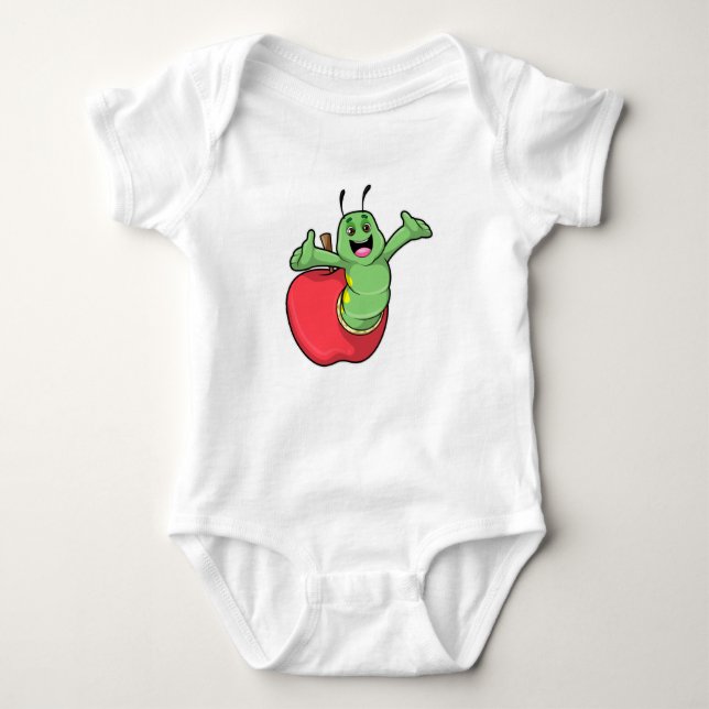 Raupe mit Apple Baby Strampler (Vorderseite)
