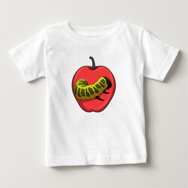 Raupe mit Apple Baby T-shirt (Vorderseite)