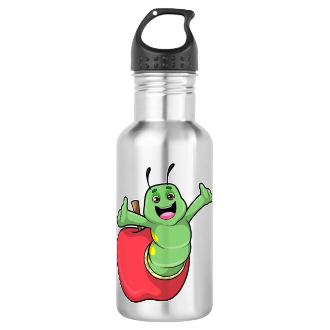 Raupe mit Apple Edelstahlflasche (Vorderseite)