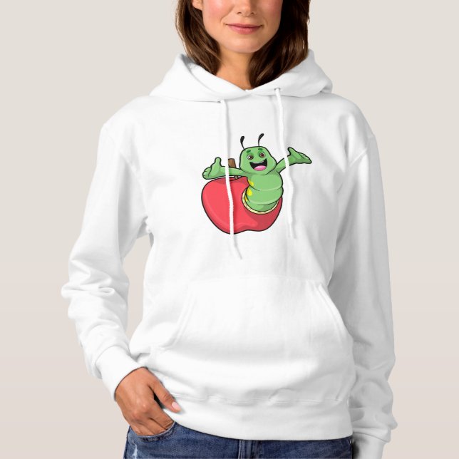 Raupe mit Apple Hoodie (Vorderseite)