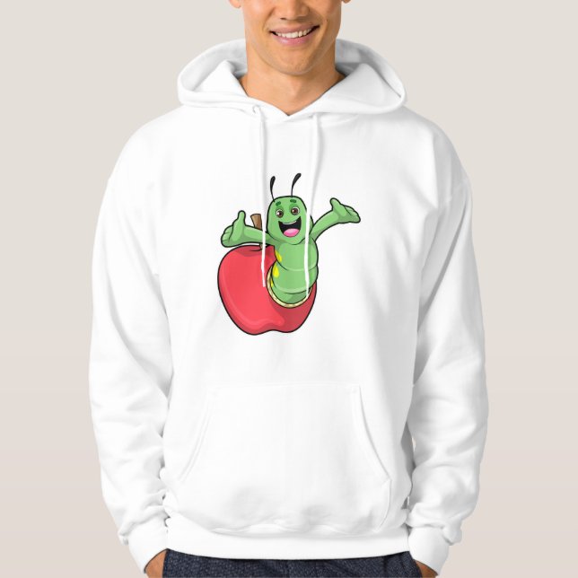 Raupe mit Apple Hoodie (Vorderseite)