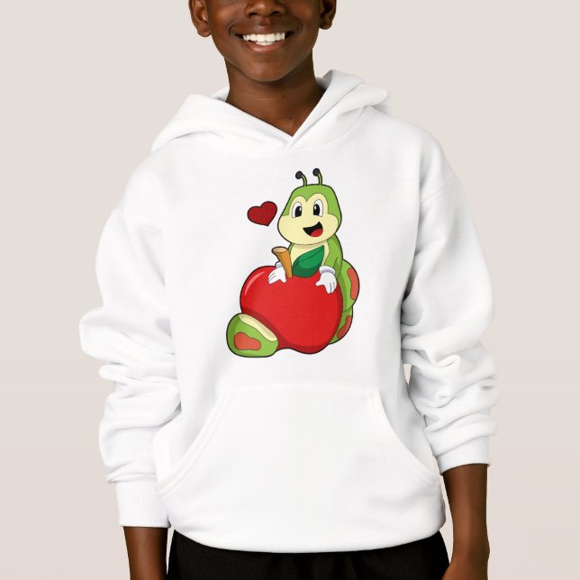 Raupe mit Apple Hoodie (Vorderseite)