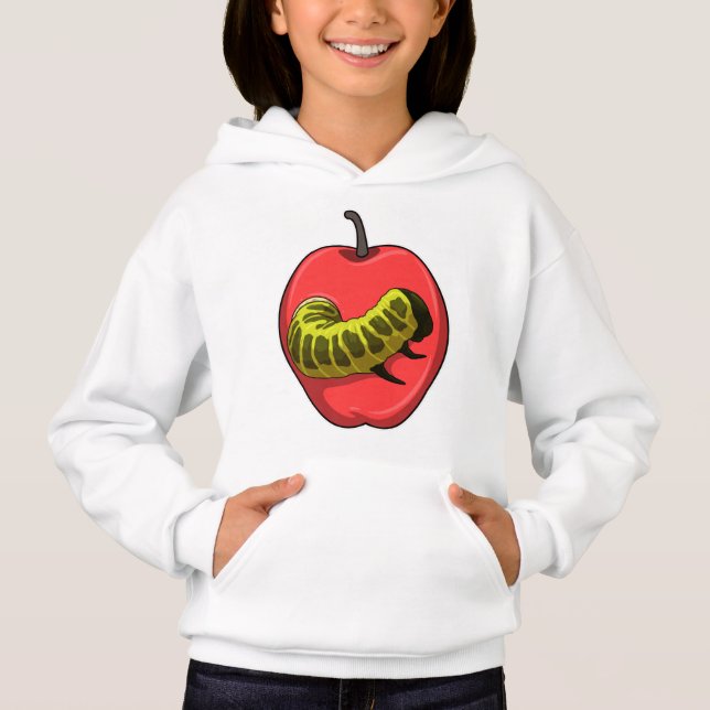 Raupe mit Apple Hoodie (Vorderseite)