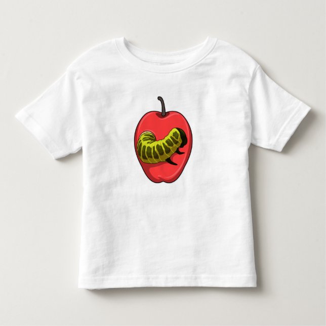 Raupe mit Apple Kleinkind T-shirt (Vorderseite)