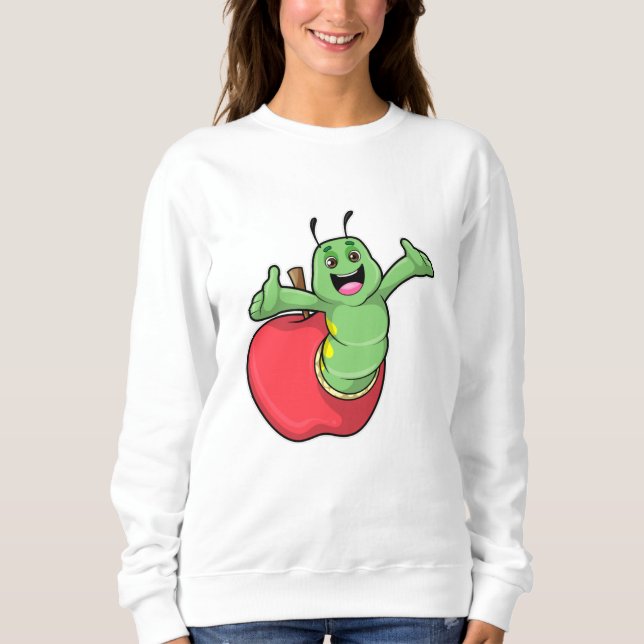 Raupe mit Apple Sweatshirt (Vorderseite)
