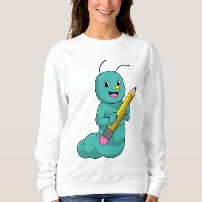 Raupe mit Bleistift Sweatshirt (Vorderseite)