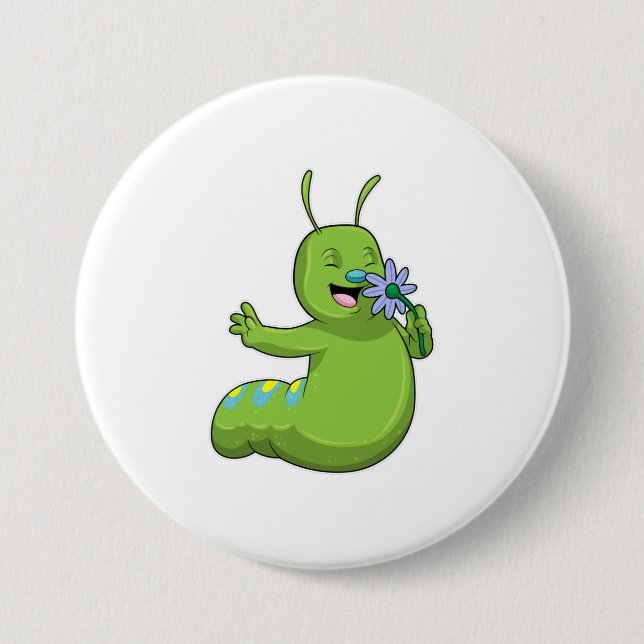 Raupe mit Blume Daisy Button (Vorderseite)