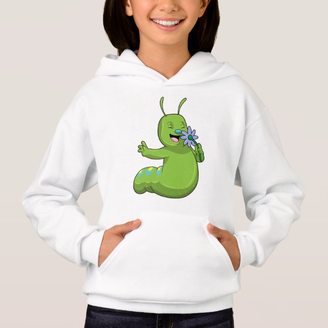 Raupe mit Blume Daisy Hoodie (Vorderseite)