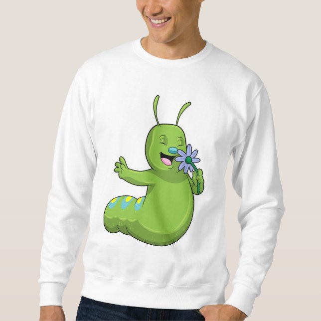 Raupe mit Blume Daisy Sweatshirt (Vorderseite)