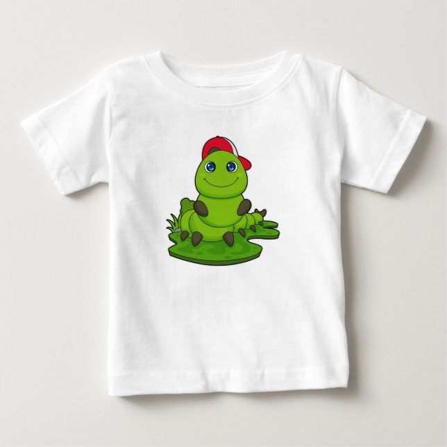Raupe mit Cap Baby T-shirt (Vorderseite)