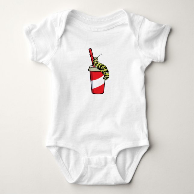 Raupe mit Drink Baby Strampler (Vorderseite)