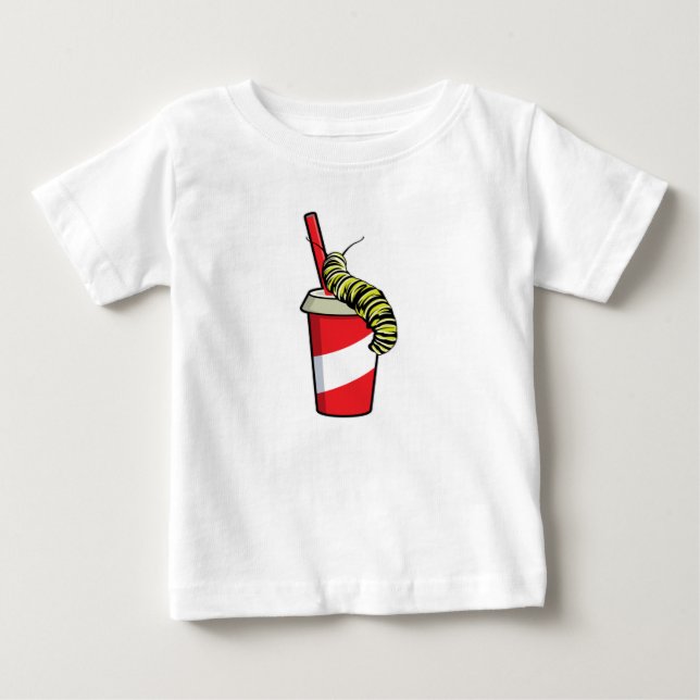 Raupe mit Drink Baby T-shirt (Vorderseite)