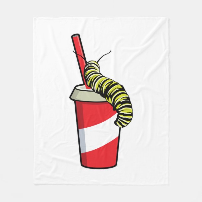 Raupe mit Drink Fleecedecke (Vorderseite)