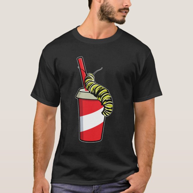 Raupe mit Drink T-Shirt (Vorderseite)