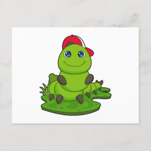 Raupe mit Kappe Postkarte