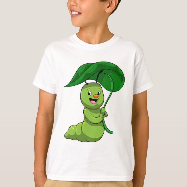 Raupe mit Leaf als Parasol T-Shirt (Vorderseite)