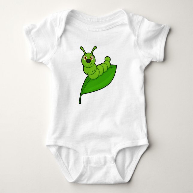 Raupe mit Leaf Baby Strampler (Vorderseite)