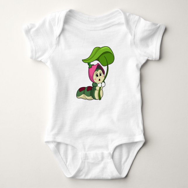 Raupe mit Leaf Baby Strampler (Vorderseite)