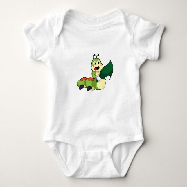 Raupe mit Leaf Baby Strampler (Vorderseite)