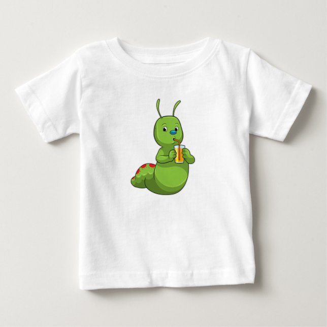 Raupe mit Orangensaftglas Baby T-shirt (Vorderseite)