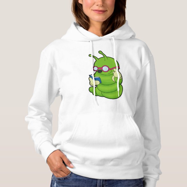 Raupe mit Sonnenbrille & Book Hoodie (Vorderseite)