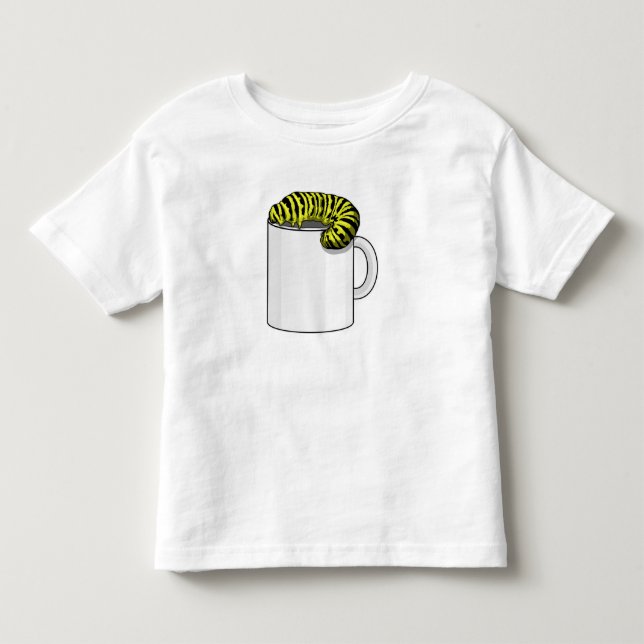 Raupe mit Tasse Kleinkind T-shirt (Vorderseite)