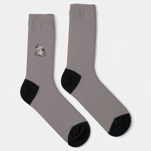 Raupe & Pilze mauve Crew Socken (Rechts)