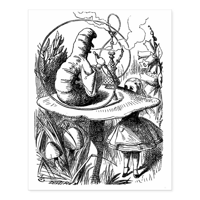 Raupe Rauchen Hookah Alice im Wunderland Gummistempel (Prägung)